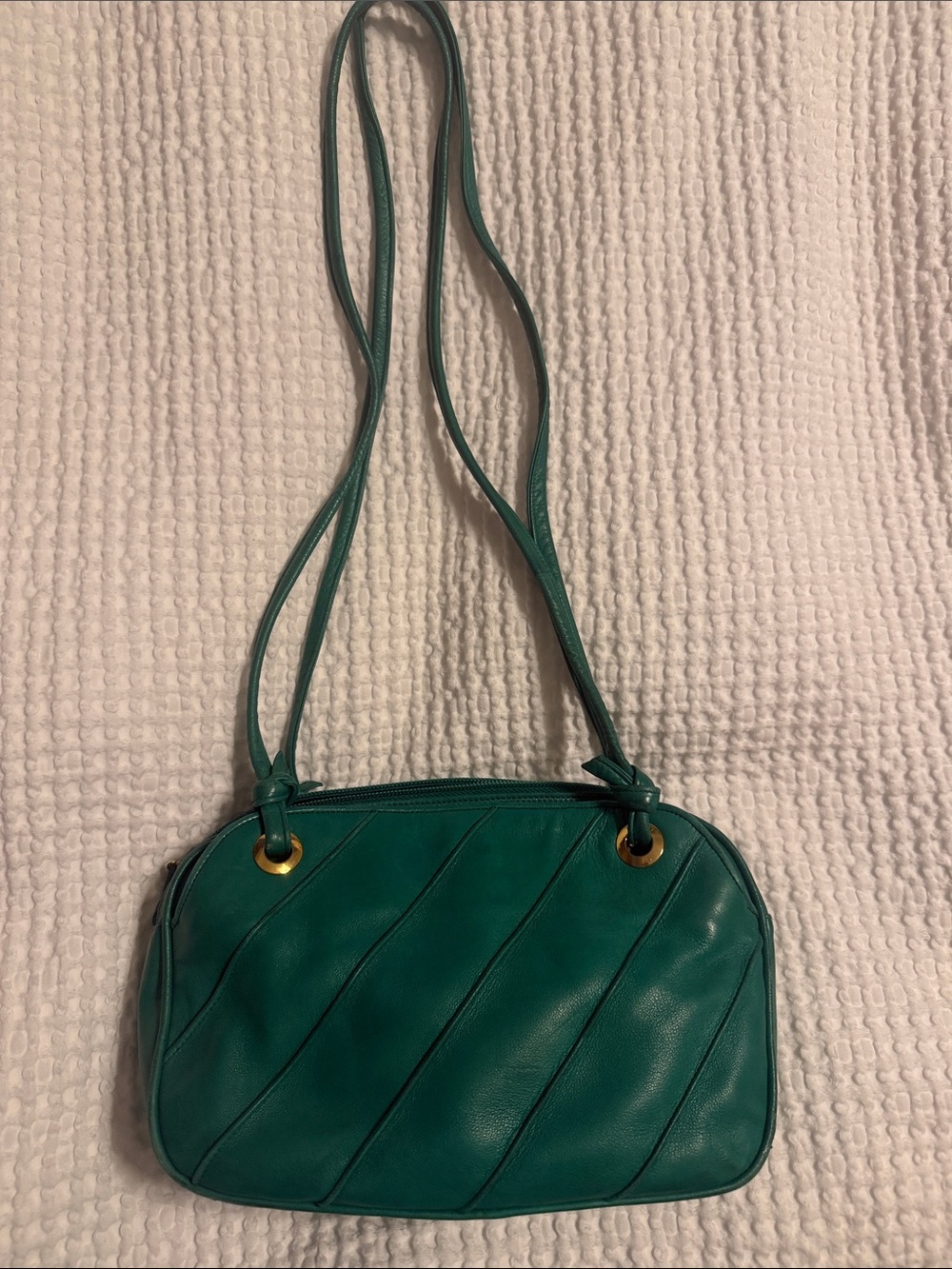 Green Leather Shoulder Bag - Women